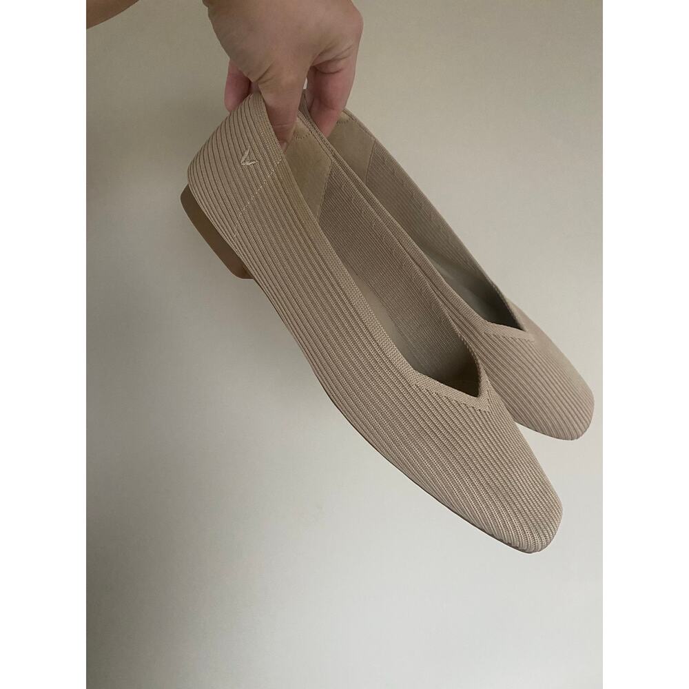 Vivaia Margot 2.0 Square Toe V-Cut Flats Beige Size EUR 43/ US 11